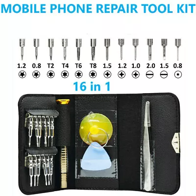 Set 16 In 1 Mobile Phone Repair Tool Kit Screwdriver For IPhone 5 6 7 8 X IPad • £4.95