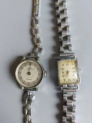 £7.49 • Buy Pair Of Vintage Ladies Watches.  Titus  & Unmarked Make (15 Jewel) Both Working.