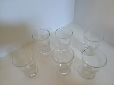 6  Vintage Shot Glasses Etched Leaves Oversized  • $23.13