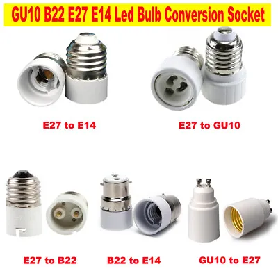 E27 E14 GU10 B22 Led Lamp Bulb Base Conversion Socket Holder Adapter Converter • £20.75