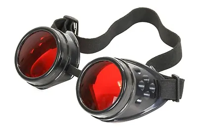 Red Lens Victorian Steampunk Goggles Glasses Welding Cyber Punk Gothic Cosplay  • $12.99