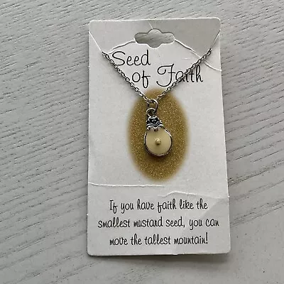 Silver Plated Seed Of Faith Mustard Seed Necklace Christian Religious Gift • $15.95