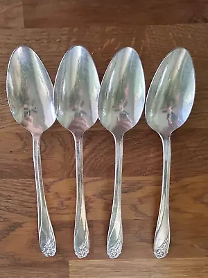 1847 Rogers Bros  Daffodil   Silver Plate TABLE SPOONS 7 3/8  Set Of 4 • $24.95