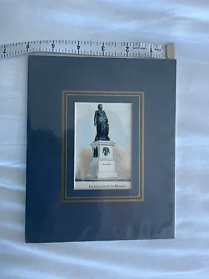 Wolfgang Amadeus Mozart Watercolored Woodblock Monument Music Austria Salzburg • $50