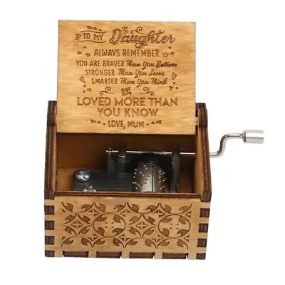 $8.86 • Buy Wooden Music Box Mom To Daughter -You Are My Sunshine Engraved Christmas Giie