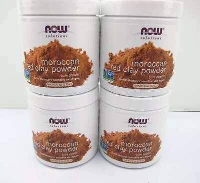 Lot Of 4 Now Foods Moroccan Red Clay Powder Skin Mask Facial Cleanser 6 Oz Ea 24 • $28.99