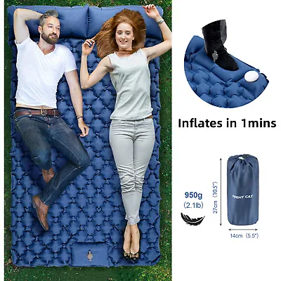 Self Inflating Mattress Single Sleeping Mat Air Bed Pad Camping Hiking Pillow AU • $89.98