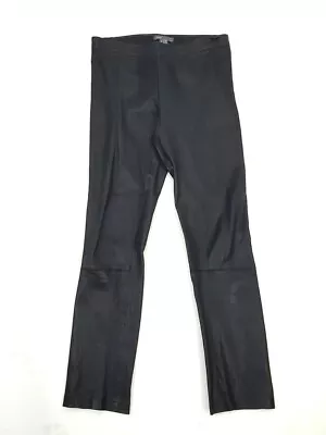 Women's Vince Black Leather Skinny Pull On Pants Leggings Size S • $199.99