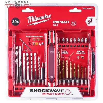 £37.79 • Buy Milwaukee 4932479853 39 Pieces Shockwave Impact Duty Screwdriver & Drill Bit Set