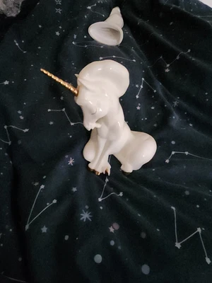 £13 • Buy Royal Osborne Large Seated Unicorn  7  Tall White Gold Fine Bone China Repaired