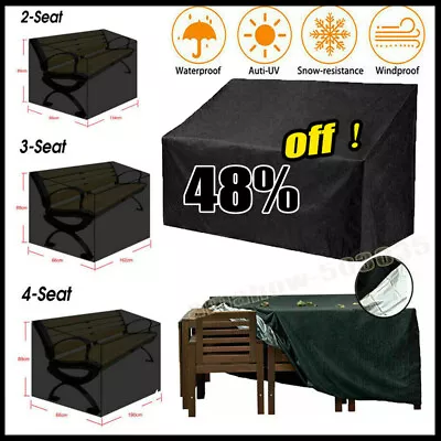 Heavy Duty Waterproof Outdoor Garden Bench Seat Cover For Furniture 2/3/4 Seater • £7.22