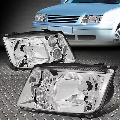 [euro Spec E-code] For 99-05 Jetta Mk4 Chrome Housing Headlights W/ Fog Lamp • $71.88