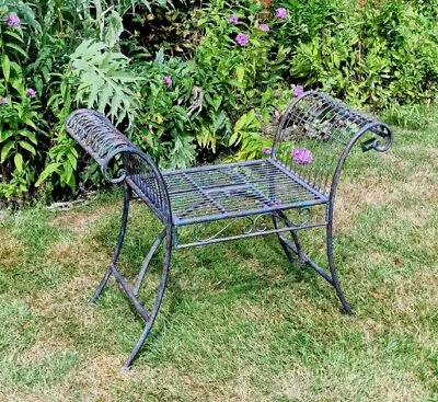 Metal Garden Stool Bench Or Butlers Tray Table Vintage Style New  Shabby Chic • £99.99