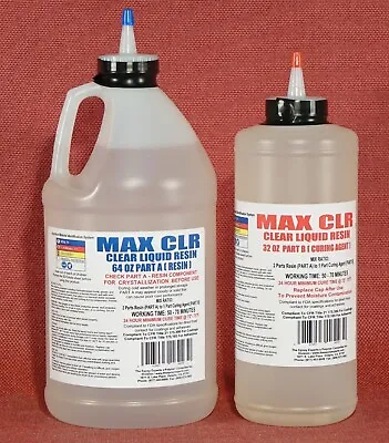 MAX CLR Food Safe Epoxy Resin Clear 4 Seal Coating Casting Bonding Impregnating  • $83.92