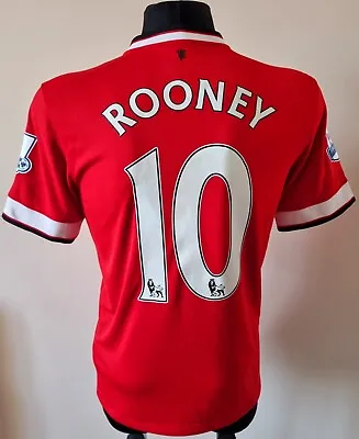 Manchester United 2014 - 2015 Home Football Nike Shirt #10 Rooney Size Medium  • $65