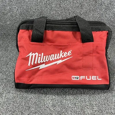 Milwaukee M12 Fuel Bag NEW Red Black Contractors Tool Bag Heavy Duty 13  Canvas • $9.97