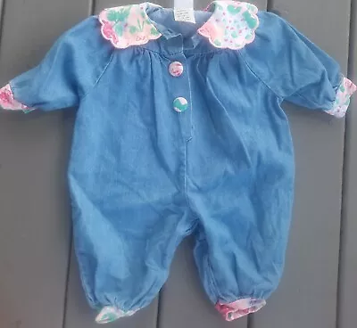 $8 • Buy Girls Vintage 6 Months Little Me Chambray Floral Fabric Buttons Bubble Romper