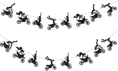 Motorcycle Theme Banner Garland Party Supplies For Man'S Or Boy'S Birthday & ... • $17.99