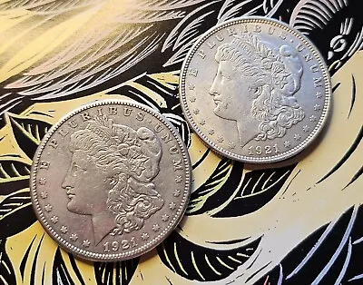 1921  Morgan Silver Dollar (Lot Of 2) Lot Of 2 Morgan Dollars AU & BU  • $75