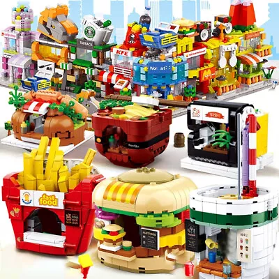 Food Stores Building Blocks Toys Mini Street Bricks Set DIY Puzzle Children Gift • £19.20