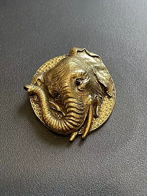 Vintage Ciner Elephant Brooch Pin Jewelry  Signed Amazing Detail • $80