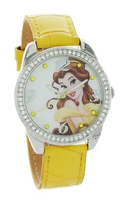 $26.99 • Buy Disney Princess Belle Women's Yellow Strap Crystal Accented Analog Watch PRS529