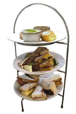 Chef-hub Silver Colour Afternoon Tea Stand Birthday Wedding Party Easter 3 Sizes • £16.95