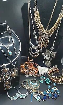 Earthtone Multicolored Vintage To Modern Assorted Fashion Jewelry Lot • $5.36