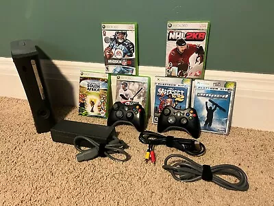 Microsoft Xbox 360 Black Console Sports Bundle 2 Controllers Cables 60 GB HDD • $149.99