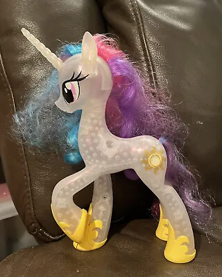 MLP My Little Pony Princess Celestia The Movie Light Up Pony Glitter Glow • £5