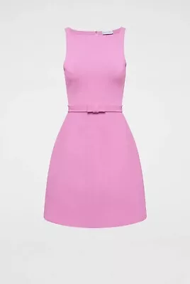 $500 • Buy Scanlan Theodore The Crepe Knit Bow Belt Dress Pink Size XS RRP $750 Sold Out