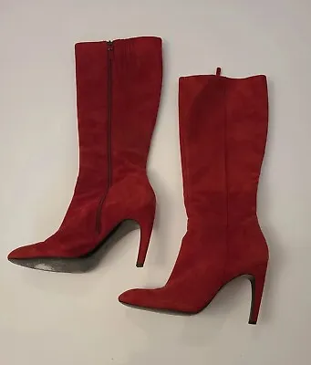 Red Suede Via Spiga Boots • $50