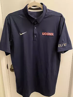 Nike Dri-Fit Elite Uconn Huskies Basketball Golf Polo Size Medium M • $14