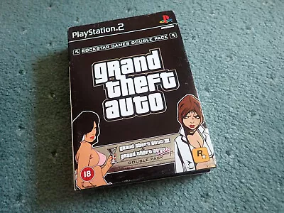 £12.99 • Buy Grand Theft Auto Double Pack GTA III + Vice City Rockstar Games Playstation PS2