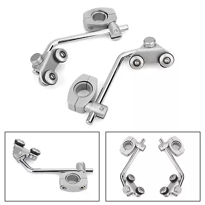 Universal 7/8  22mm Standard Handlebar Windshield Bracket Mount Clamp Silver UK • £21.34