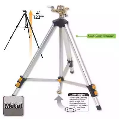 Melnor Deluxe Sturdy Metal Yard Lawn Garden Pulsating Sprinkler With Tripod • $55.97