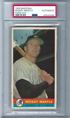 1959 Bazooka Mickey Mantle New York Yankees Card PSA • $3500