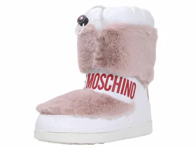 Love Moschino Women's Winter Ankle Boots Faux Fur Pink/White • $180