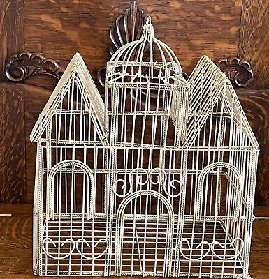 Vintage Large Bird Cage Dome Metal Wire Display Farmhouse • $69.99