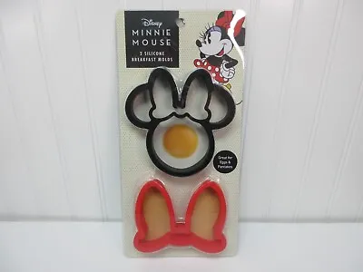 Disney Minnie Mouse Breakfast Silicone Molds Eggs & Pancakes 2Pc Set Black Red • $6.99