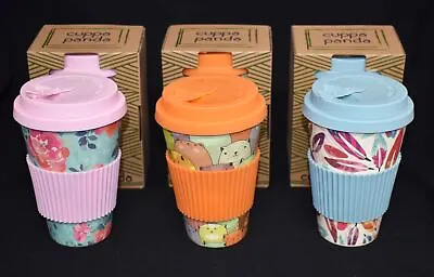 New Fairly Traded Eco Friendly Bamboo Cups With Silicone Lid & Sleeve • £7.69