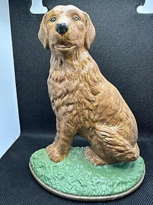 Golden Lab Dog Door Stop Bookend Cast Iron Metal 7 In Tall Midwest Ink LL Bean • $24