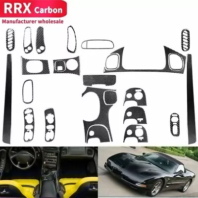 23Pcs Real Carbon Fiber Interior Full Set Trim For Chevrolet Corvette C5 1998-04 • $71.99