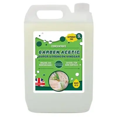 30% Garden Acetic Acid Vinegar Concentrated Glyphosate Free Horticulture 5L • £13.99