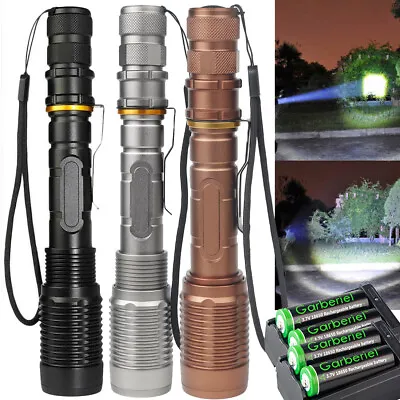 $13.98 • Buy Super Bright Police Tactical LED Flashlight Zoomable Rechargeable Powerful Torch