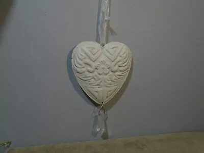 Light Metal Heart With Dangling Plastic Prism 5” Ornament Unbranded (cb4575) • $10.23