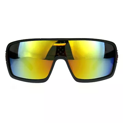 Mens Kush Robotic Shield Color Mirror Plastic Oversize Sunglasses • $12.95