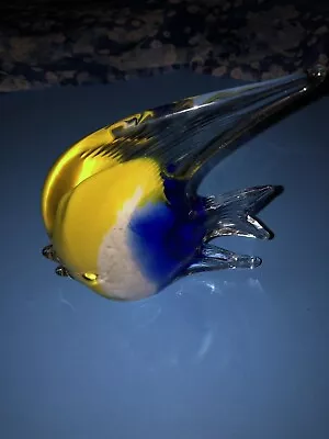 Art Glass Murano Style Tropical Fish Figurine Paperweight Multicolor 5” • $22