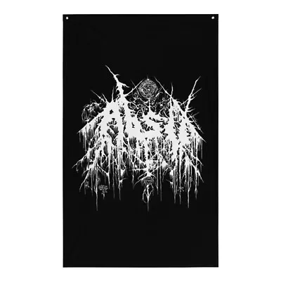 ABSU - LOGO 1 FLAG (WHITE PRINT) / Darkthrone Enslaved Aura Noir Venom • $30