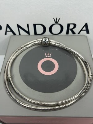 $39.87 • Buy Genuine Pandora Silver Moments Snake Chain Charm Necklace - 45cms